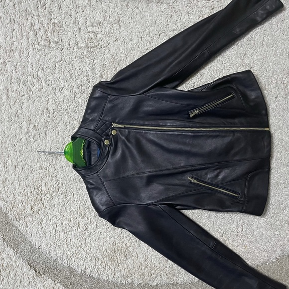 Cole Haan Leather Jacket Women’s Medium - Picture 2 of 3